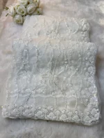 Designer Net Saree with Sequin Floral Embroidery & Scalloped Border - Image 4