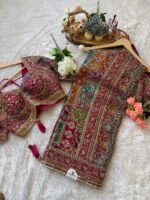 Rani Royal Multi color Silk Saree with Intricate Floral Embroidery