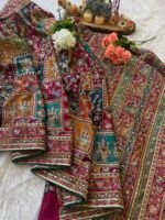 Rani Royal Multi color Silk Saree with Intricate Floral Embroidery - Image 5