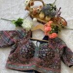 Blue Royal Multi color Silk Saree with Intricate Floral Embroidery