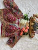 Rani Royal Multi color Silk Saree with Intricate Floral Embroidery - Image 4