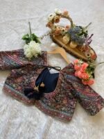 Blue Royal Multi color Silk Saree with Intricate Floral Embroidery - Image 5