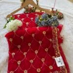 Designer Net Saree with Sequin Floral Jaal Work