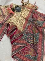 Royal Heritage Floral Silk Saree with Paisley Pallu - Image 3