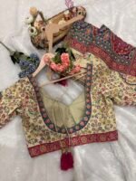 Royal Heritage Floral Silk Saree with Paisley Pallu - Image 5