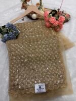 Premium Party Wear Sequin Grid Designer Net Saree - Image 2