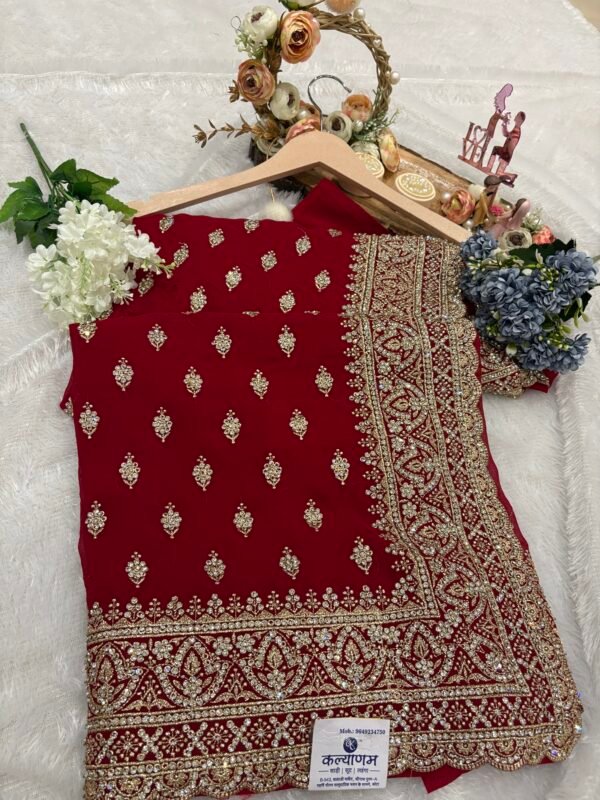 red saree, bridal saree, wedding saree, traditional saree