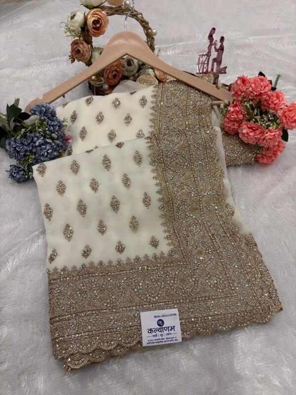 white saree, wedding saree, bridal saree, wedding saree