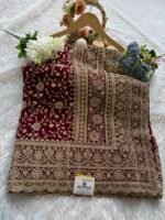 wine saree, bridal saree, wedding wear, festive wear, georgette saree