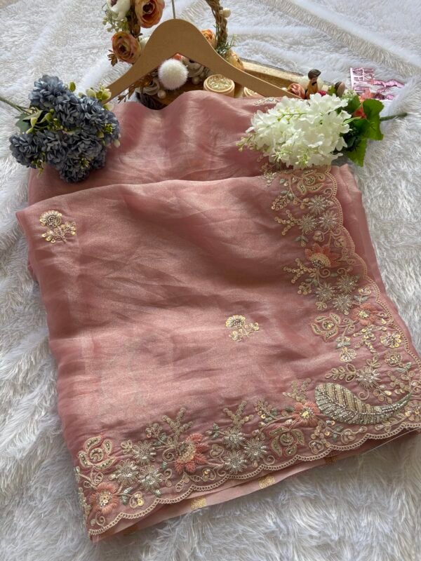Baby Pink saree, party wear, wedding wear