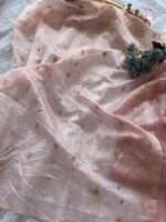 Baby Pink Fendy Silk Saree with Embroidered Border & Dual Blouse Set - Image 5